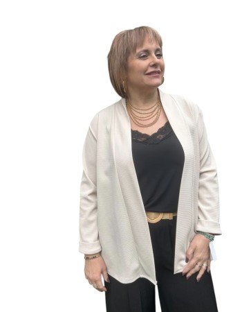 Chaqueta punto beige