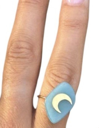 Anillo turquesa  luna.