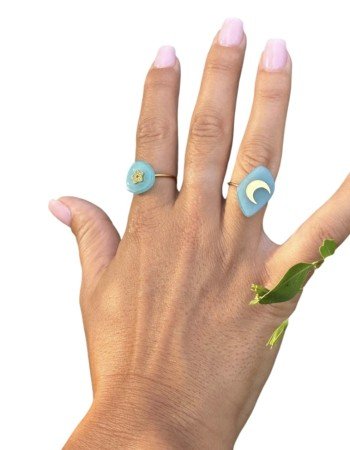 Anillo turquesa luna. Anillo turquesa luna.